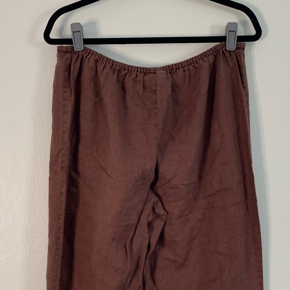 The Limited 100% linen brown drawstring wide leg pants lightweight size large - Picture 6 of 8